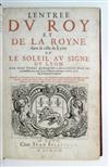 LOUIS XIII, King of France. L''Entrée du Roy et de la Royne dans sa Ville de Lyon. 1624 + Reception de . . . Louys XIII [etc.]. 1623